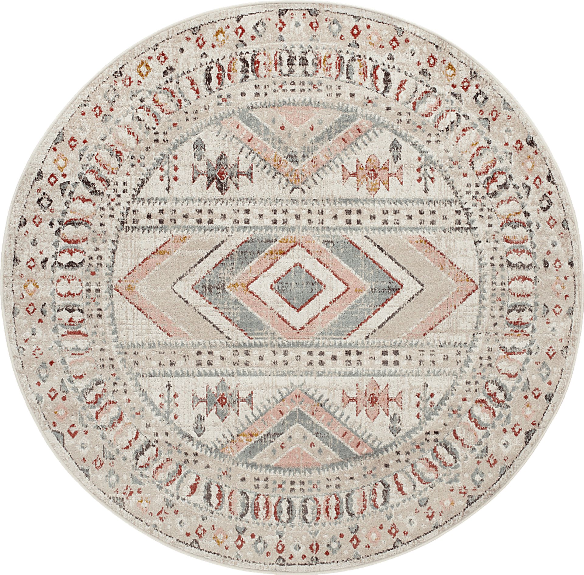 Aloria IV Beige 5'3 Round Rug - Image 1