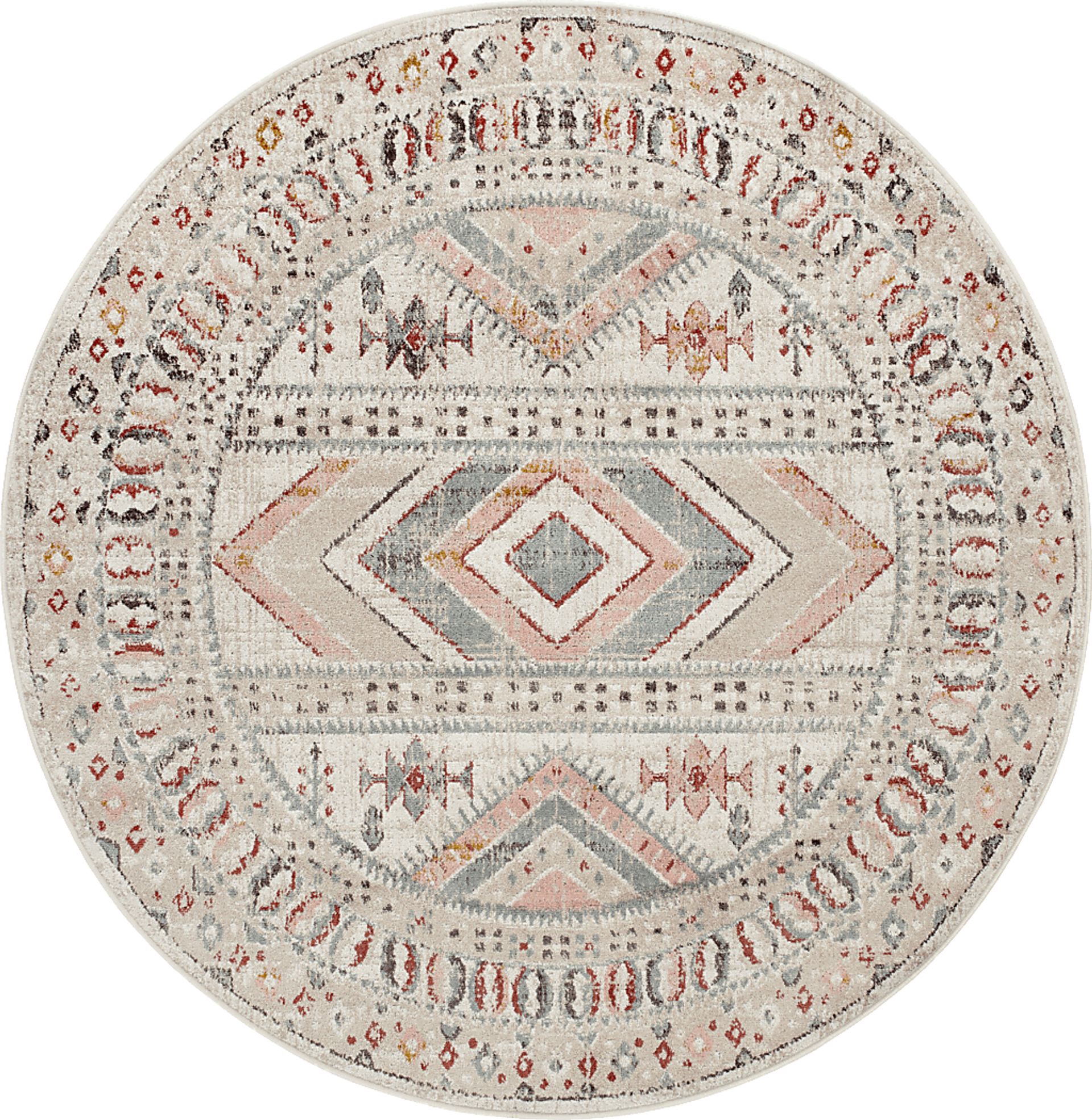 Aloria IV Beige 6'7 Round Rug - Image 1