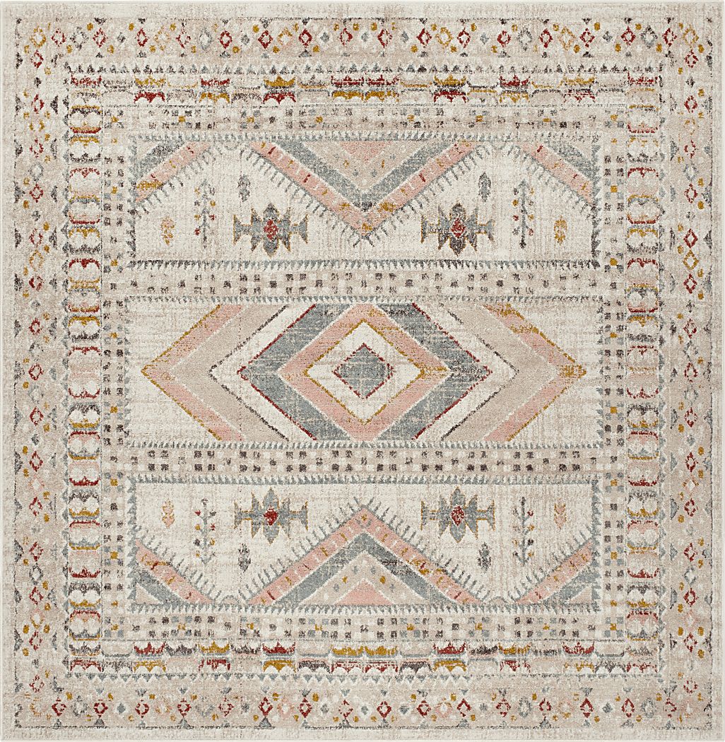 Aloria IV Beige 6'7 Square Rug
