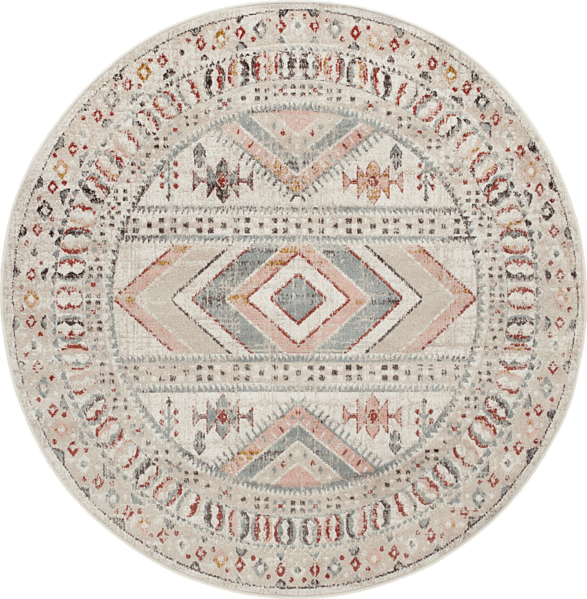 Aloria IV Beige 7'10 Round Rug - Image 1