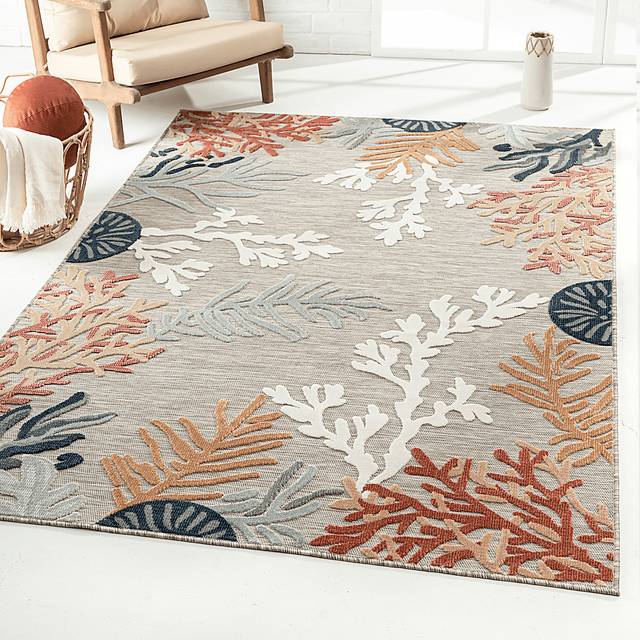 Alotimo Beige/Multi 7'9 x 9'9 Indoor/Outdoor Rug - Thumbnail - Image 3