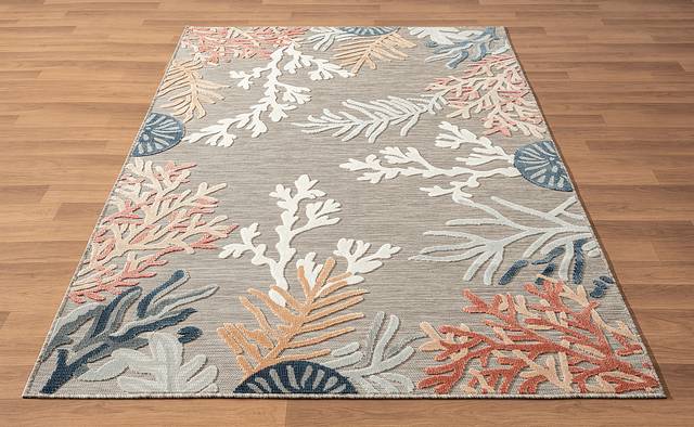 Alotimo Beige/Multi 7'9 x 9'9 Indoor/Outdoor Rug - Thumbnail - Image 4