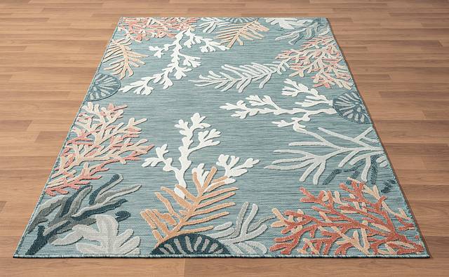 Alotimo Blue/Multi 5' x 7' Indoor/Outdoor Rug - Thumbnail - Image 4