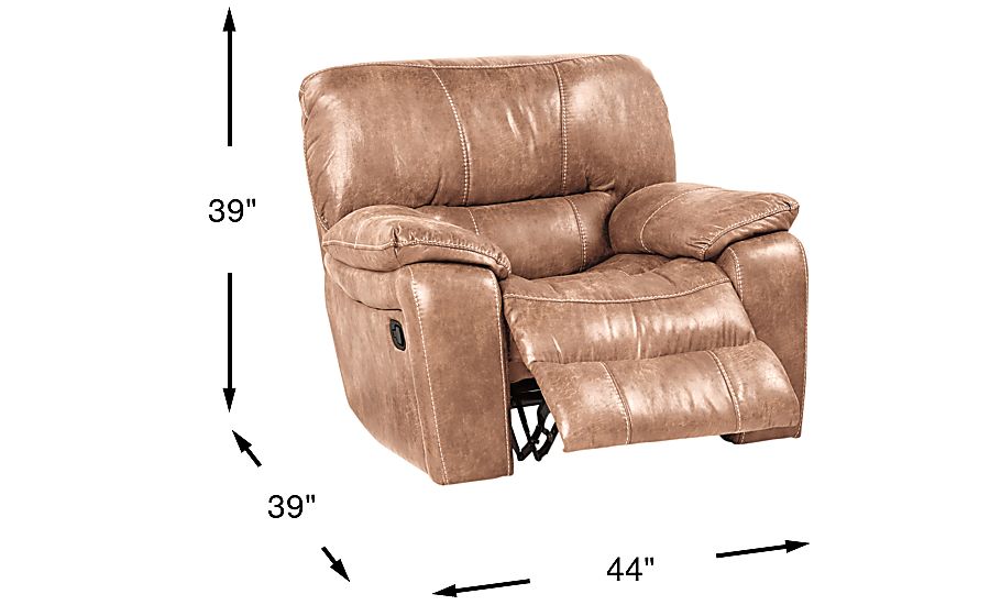 Cindy Crawford Alpen Ridge Silt Brown Microfiber Recliner | Rooms