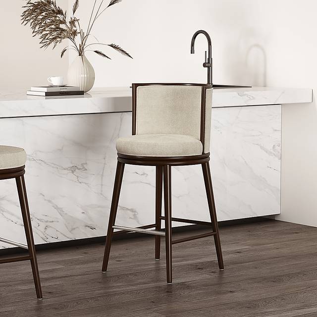 Alphadream I Cream Barstool - Thumbnail - Image 2