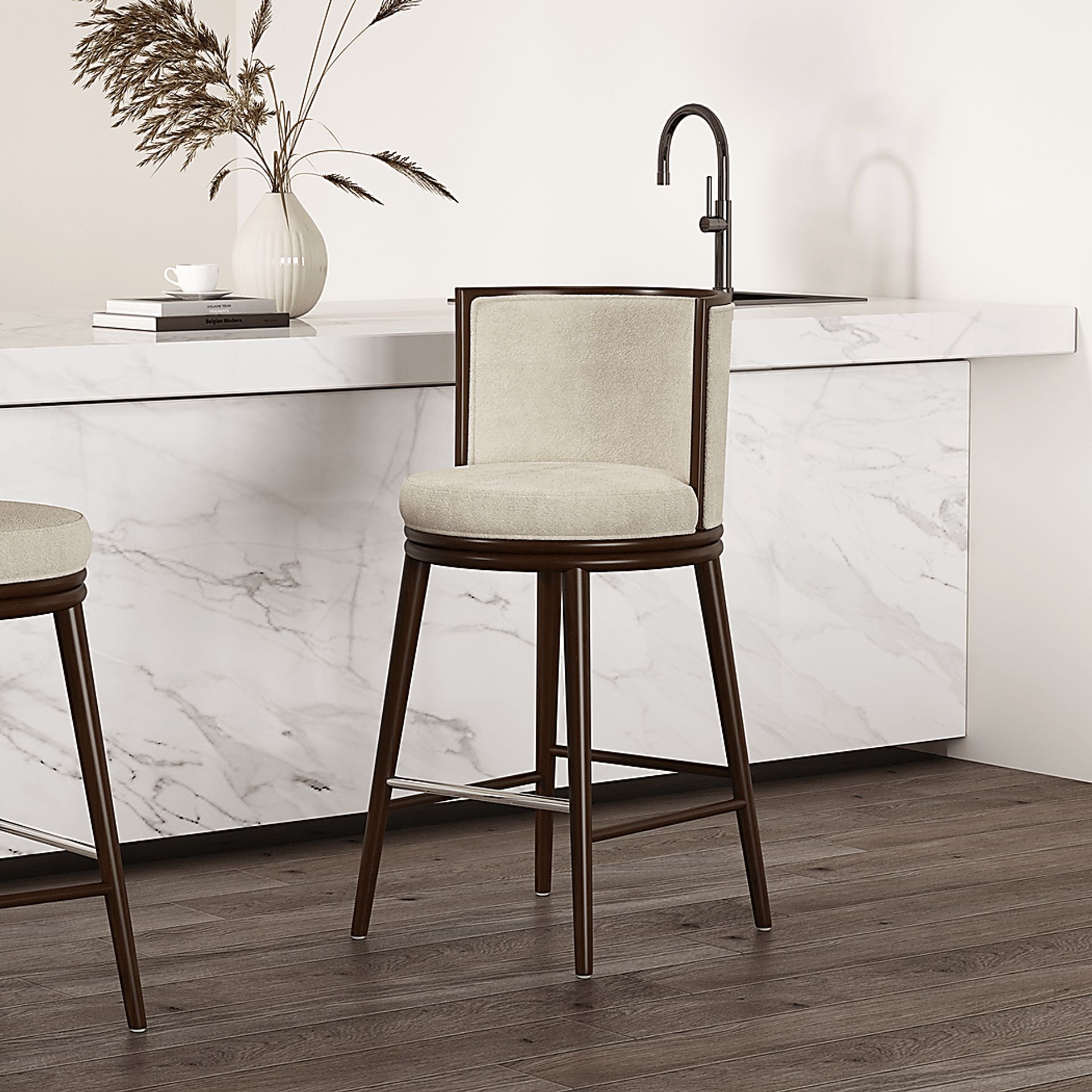Alphadream I Cream Barstool - Image 2
