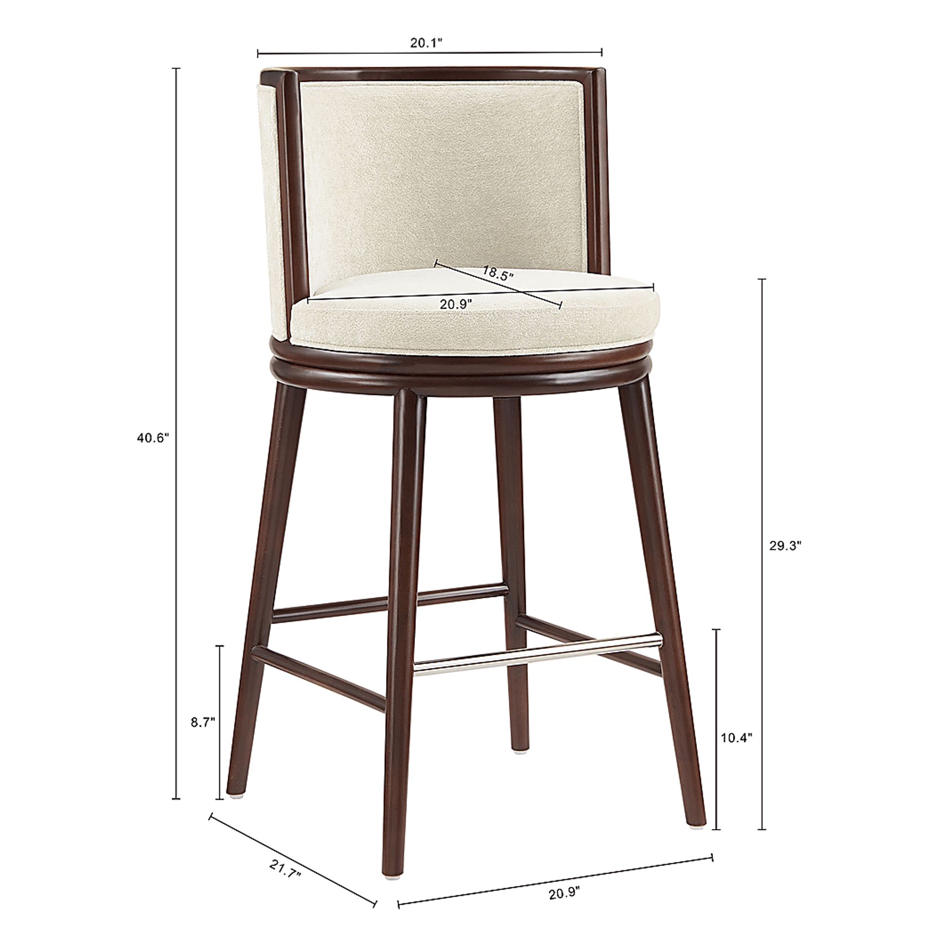 Alphadream I Cream Barstool - Image 5