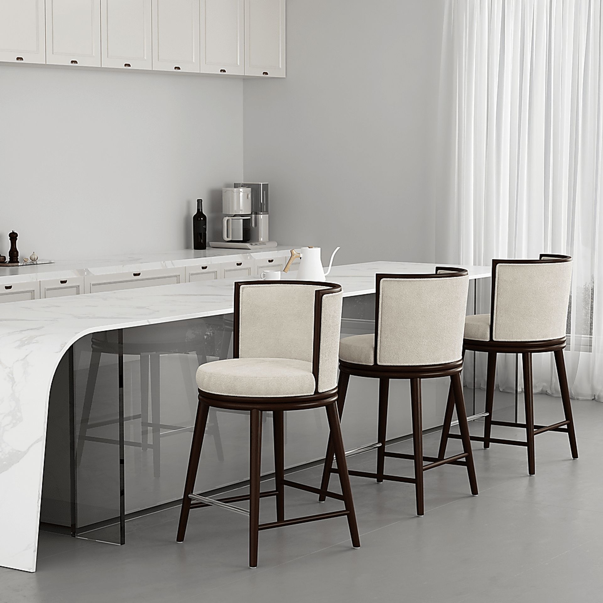Alphadream I Cream Counter Height Stool - Image 3