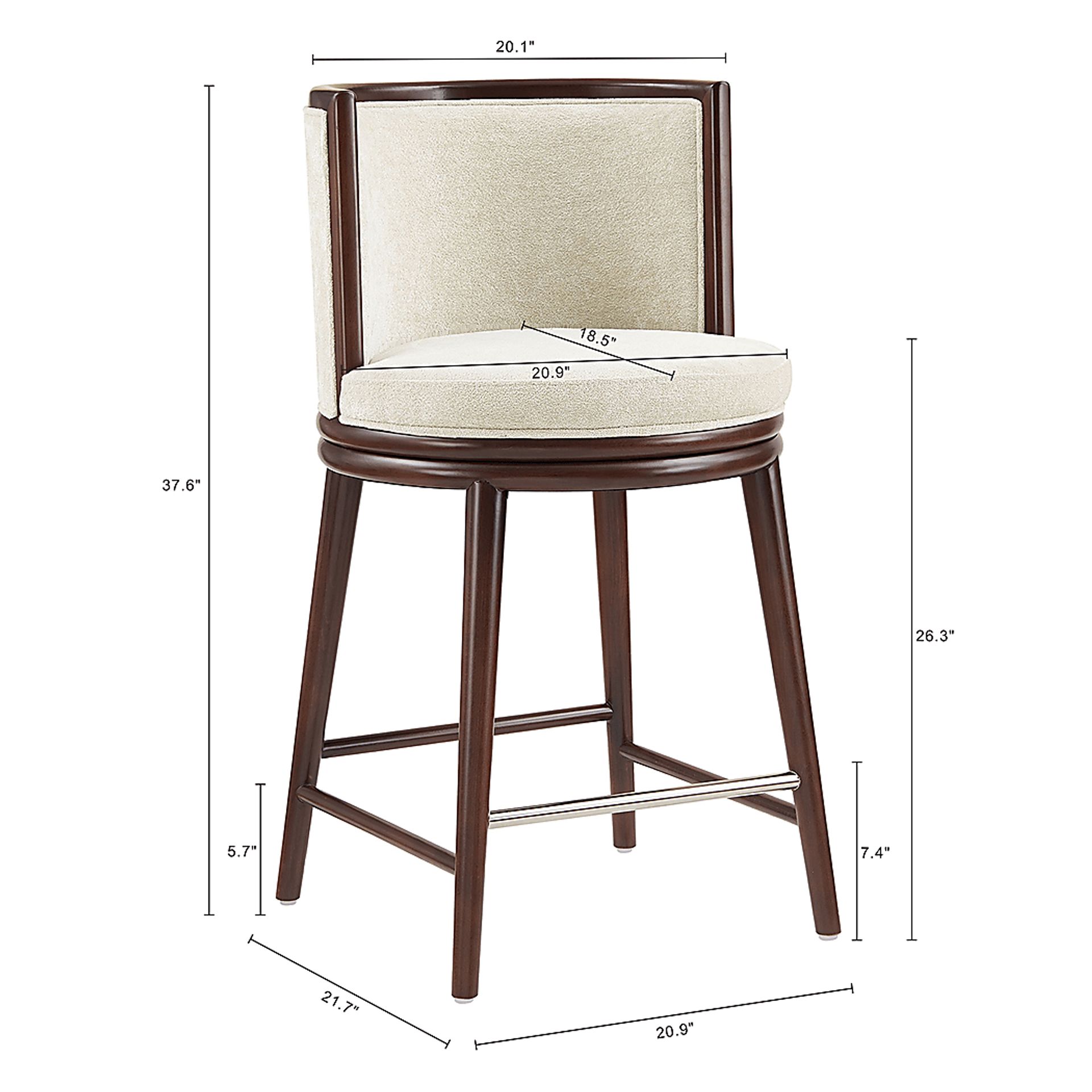 Alphadream I Cream Counter Height Stool - Image 5