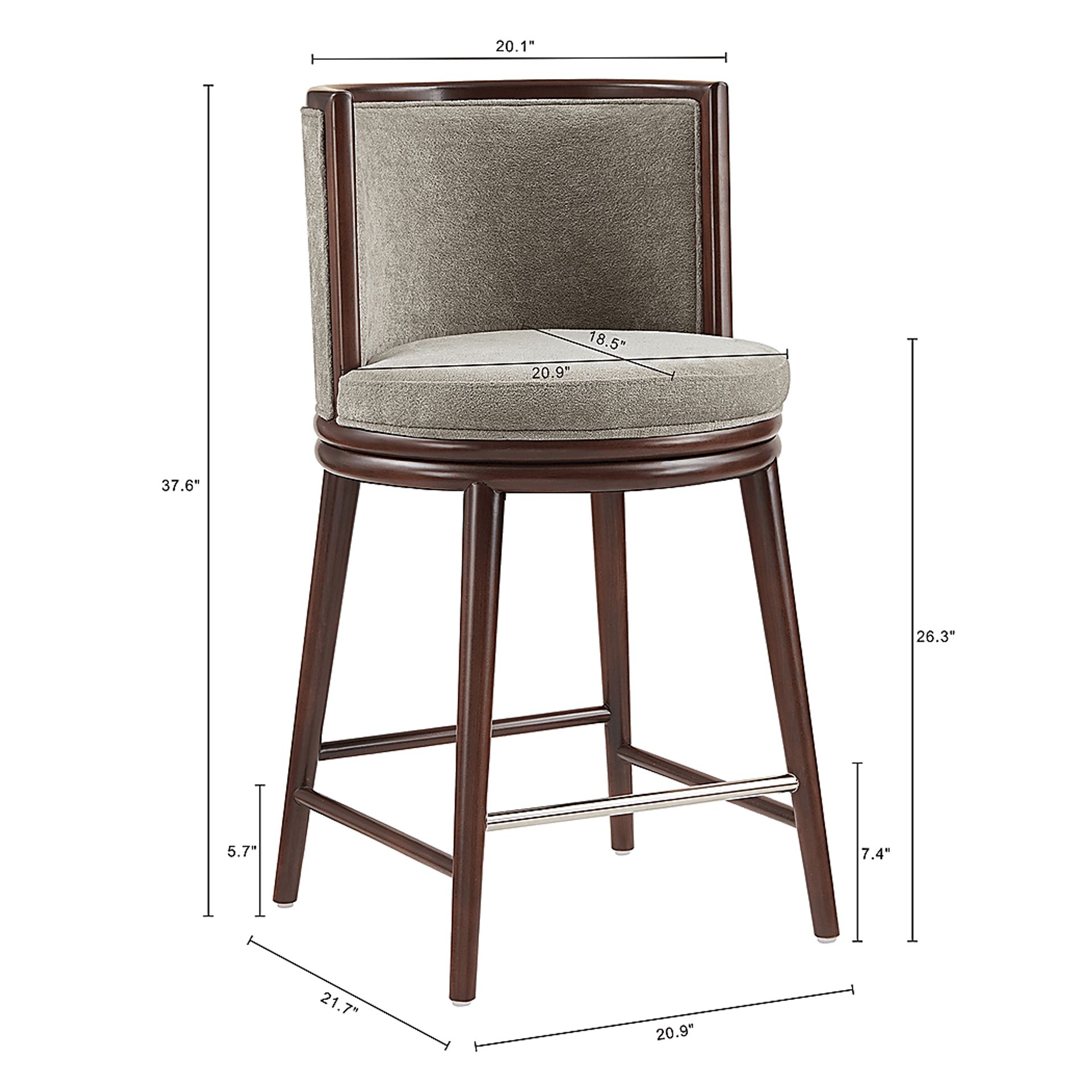 Alphadream I Dove Gray Counter Height Stool - Image 10
