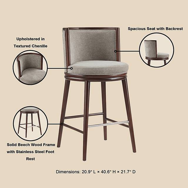 Alphadream I Gray Barstool - Thumbnail - Image 9