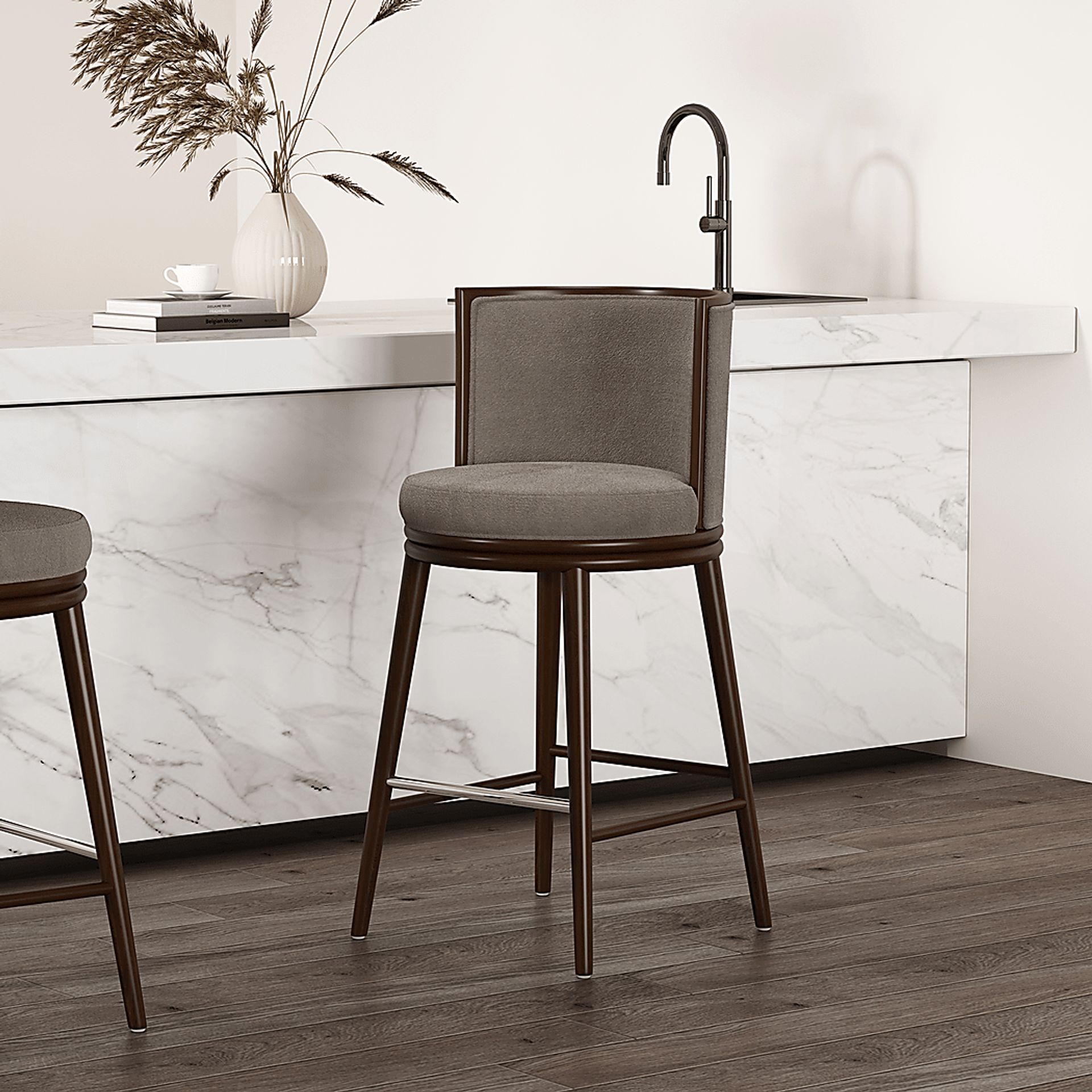 Alphadream I Gray Barstool - Image 2