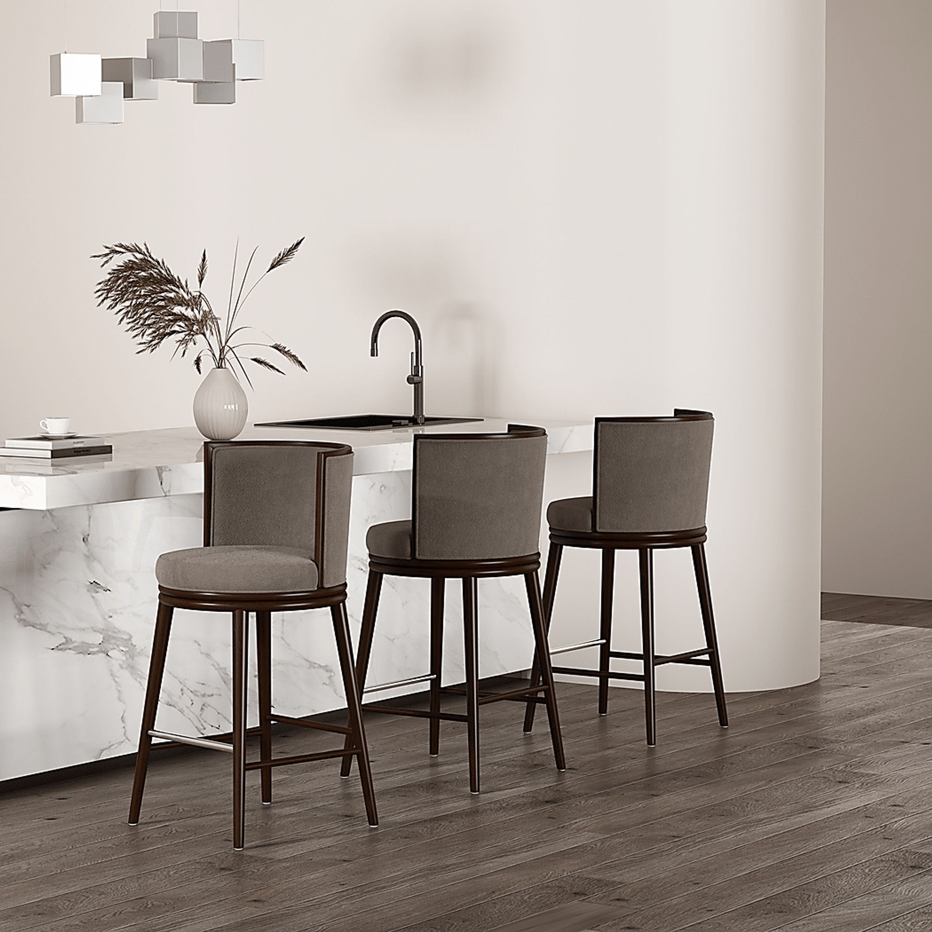 Alphadream I Gray Barstool - Image 3