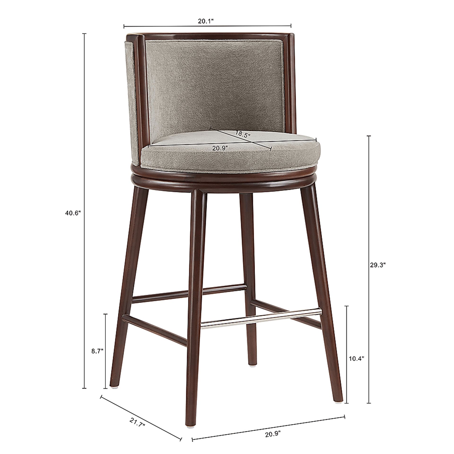 Alphadream I Gray Barstool - Image 5