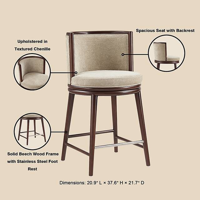 Alphadream I Natural Counter Height Stool - Thumbnail - Image 9