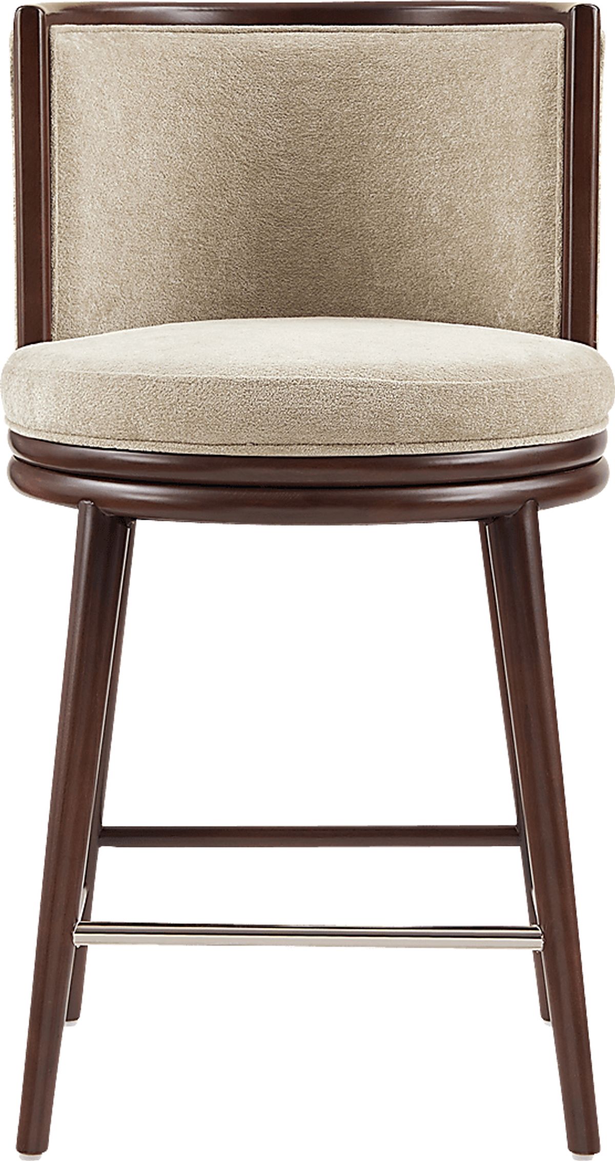 Alphadream I Natural Beige,White Chenille Fabric Counter Height Stool ...