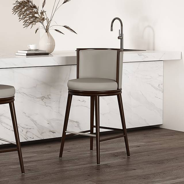 Alphadream II Stone Gray Barstool - Thumbnail - Image 2