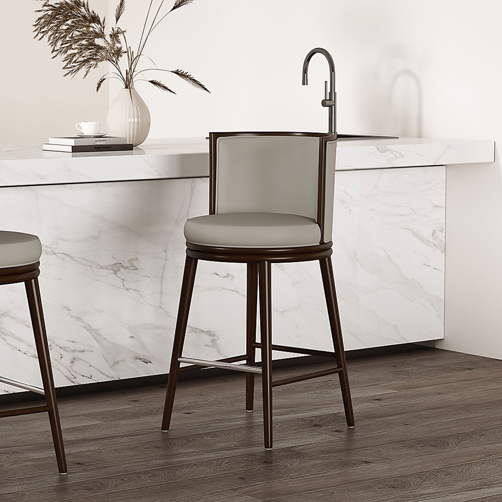 Alphadream II Stone Gray Barstool - Image 2