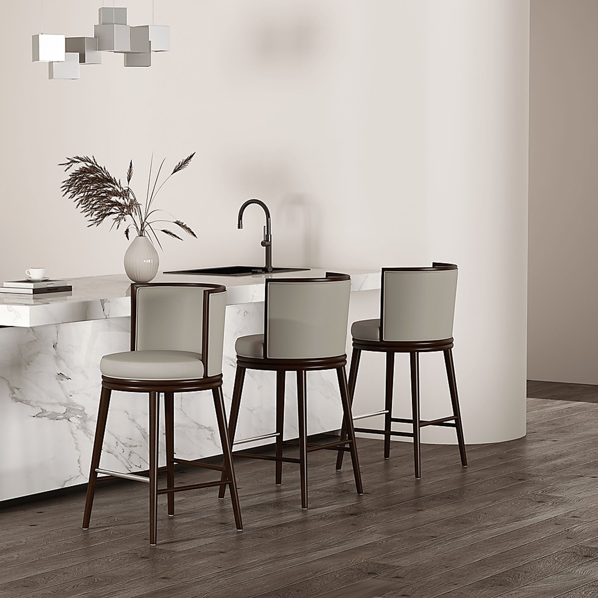 Alphadream II Stone Gray Barstool - Image 3