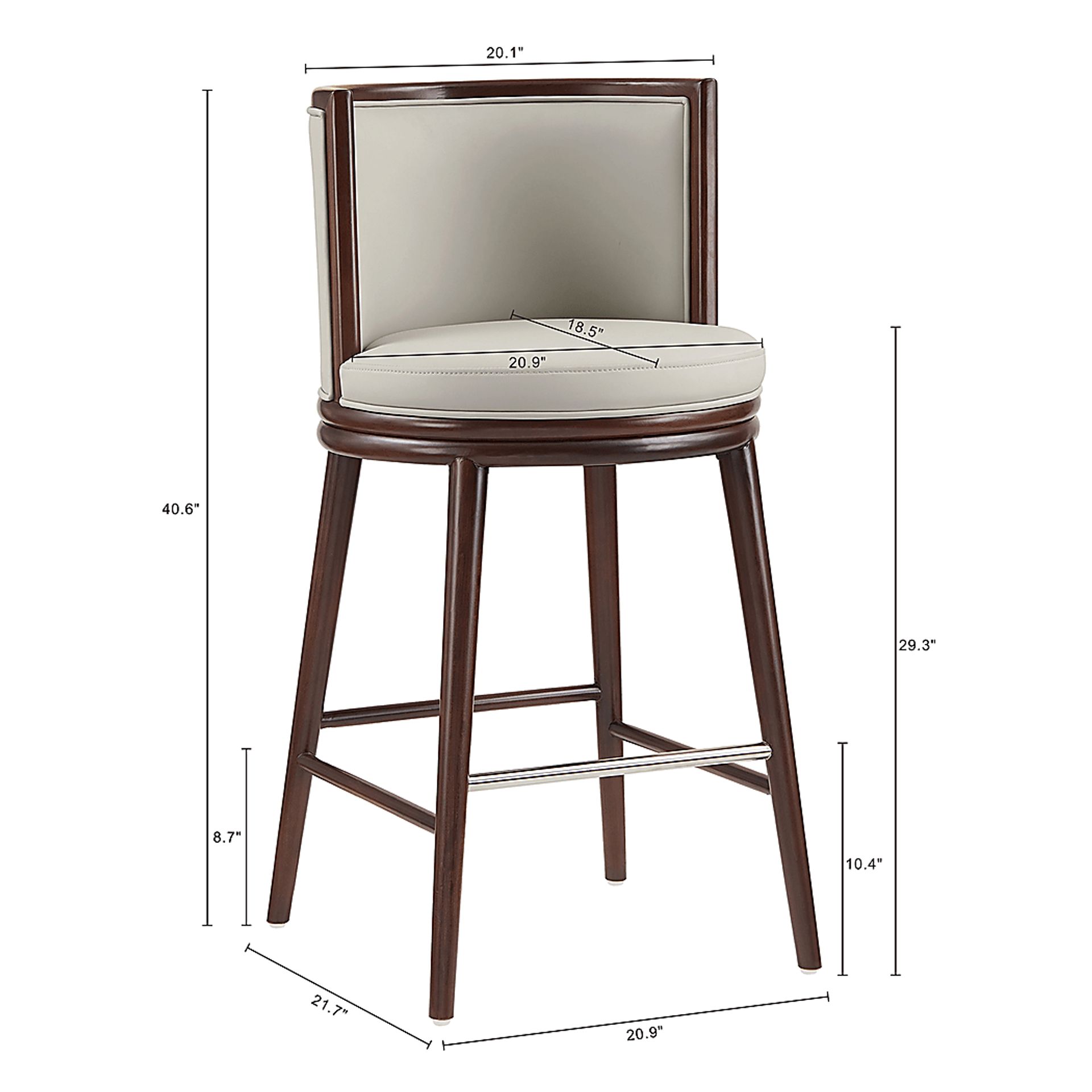 Alphadream II Stone Gray Barstool - Image 5