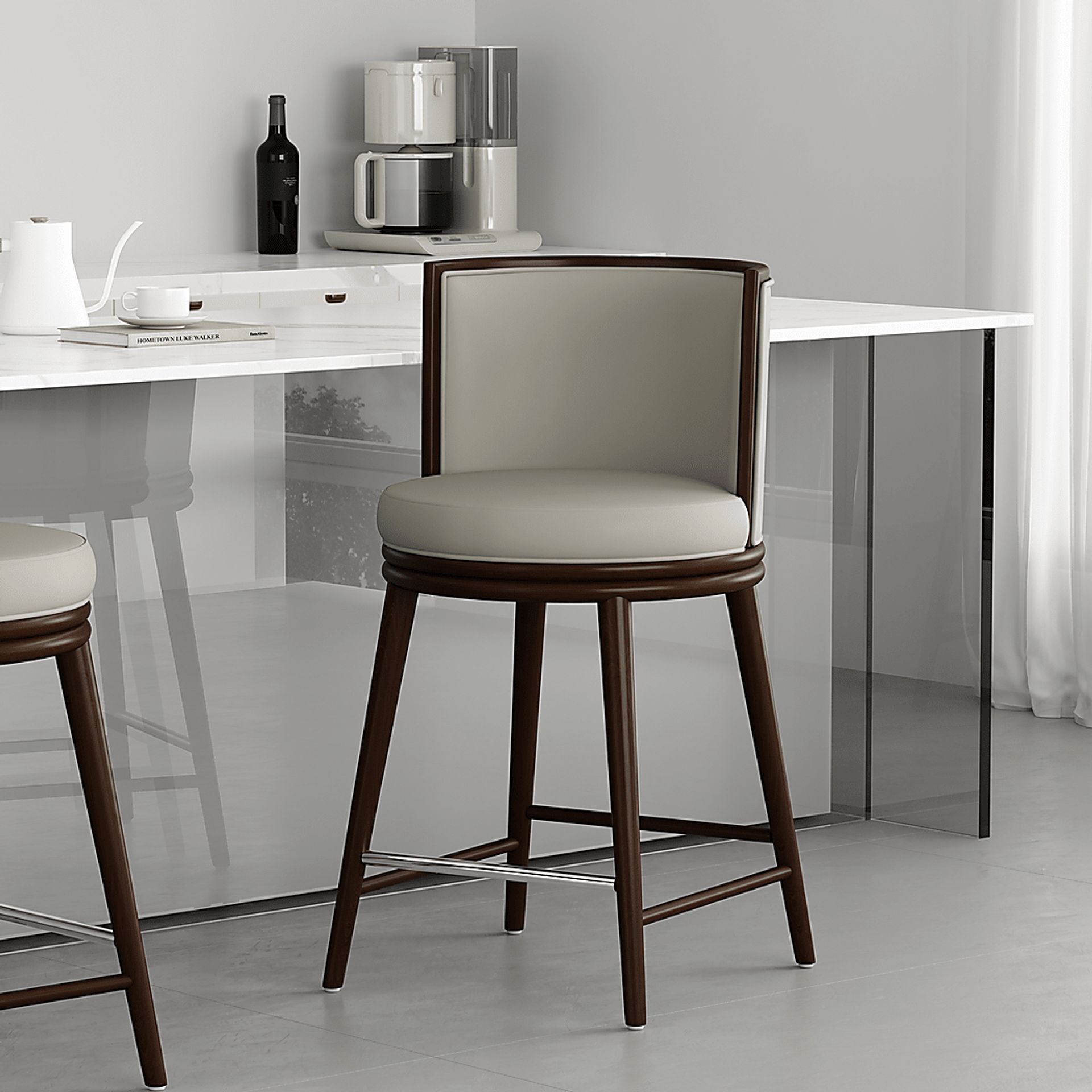 Alphadream II Stone Gray Counter Height Stool - Image 2
