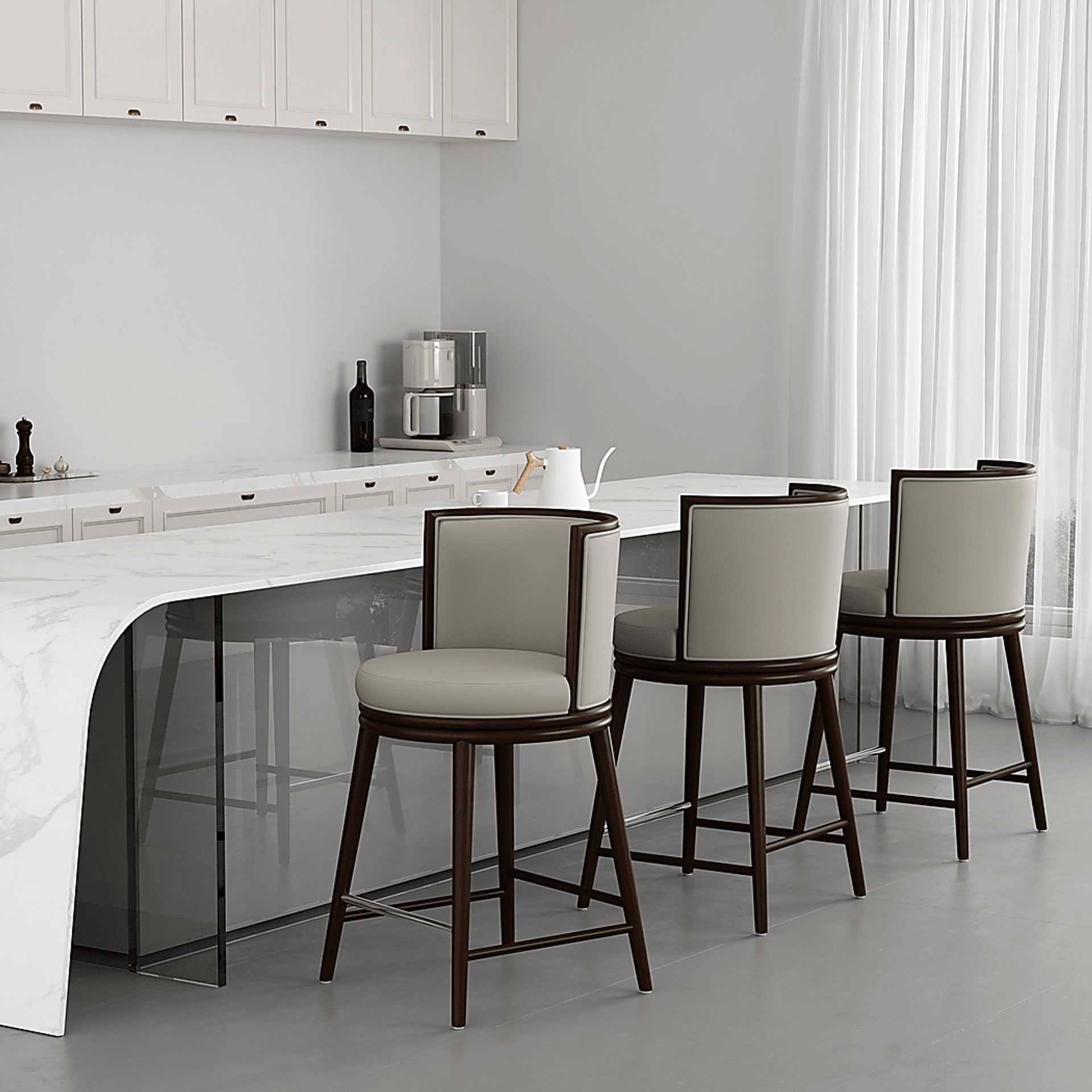 Alphadream II Stone Gray Counter Height Stool - Image 3