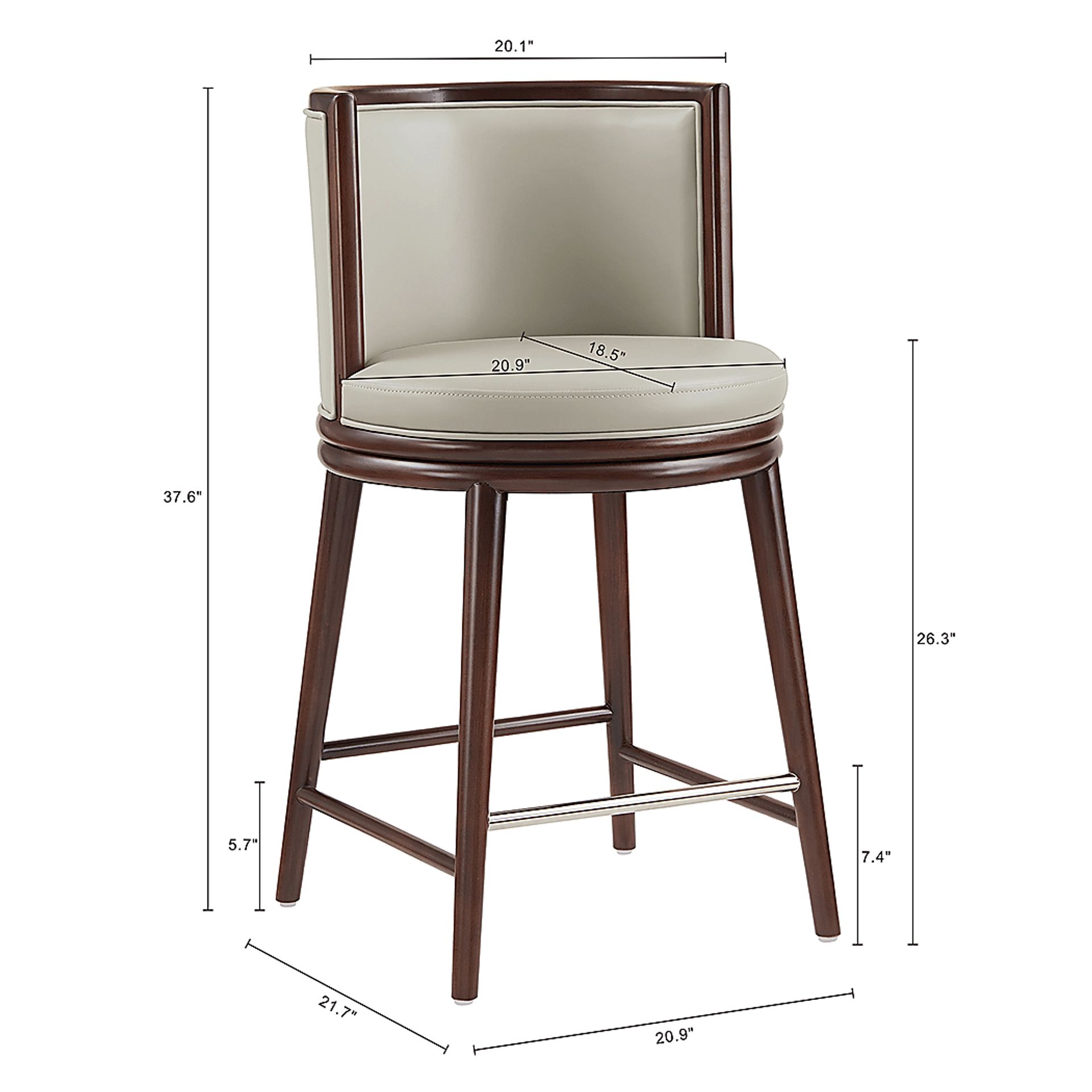 Alphadream II Stone Gray Counter Height Stool - Image 5