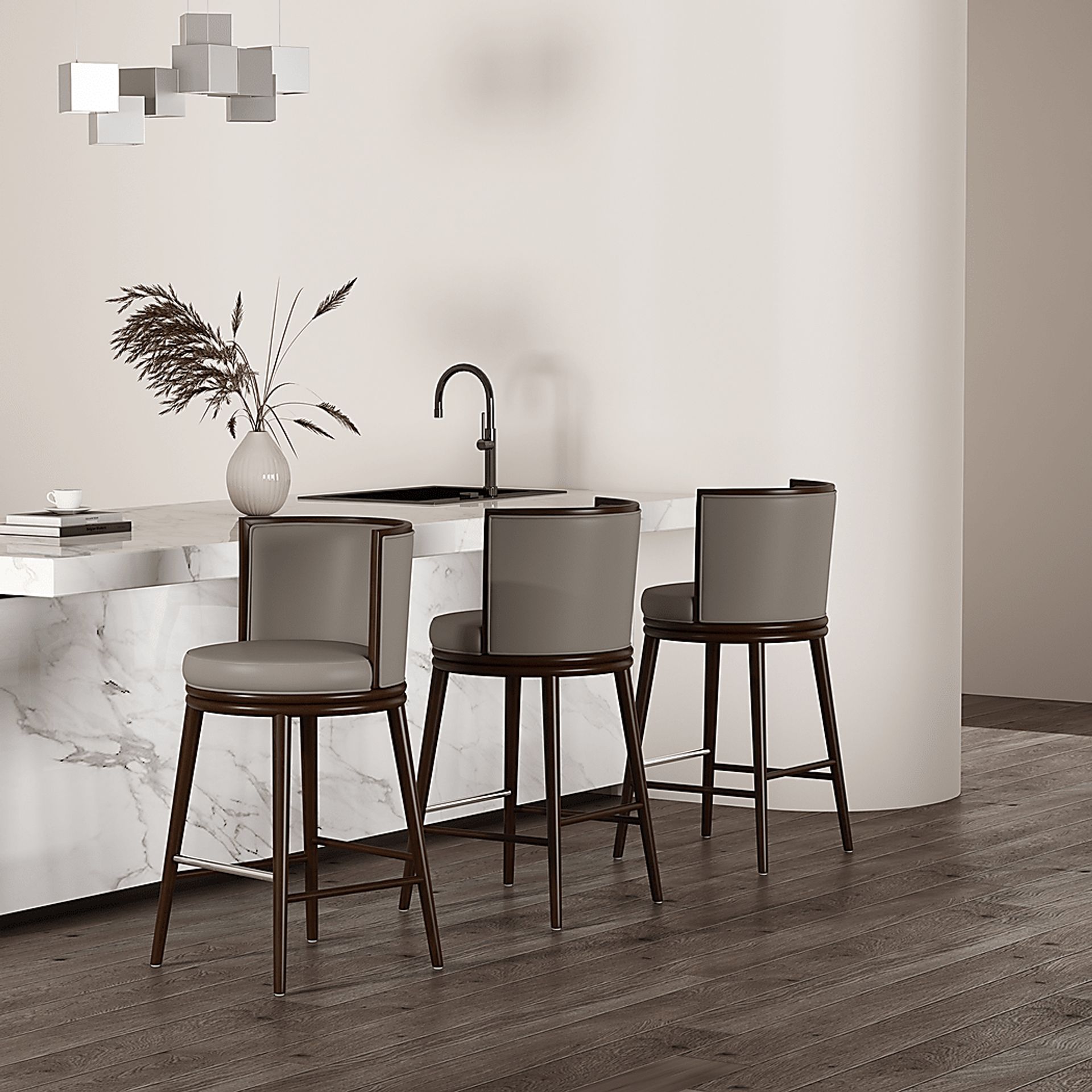 Alphadream II Taupe Barstool - Image 2