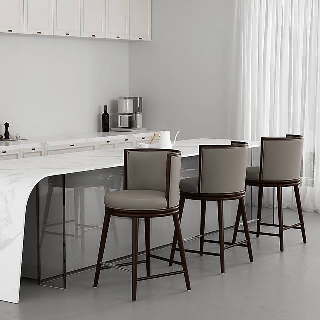 Alphadream II Taupe Counter Height Stool - Thumbnail - Image 2