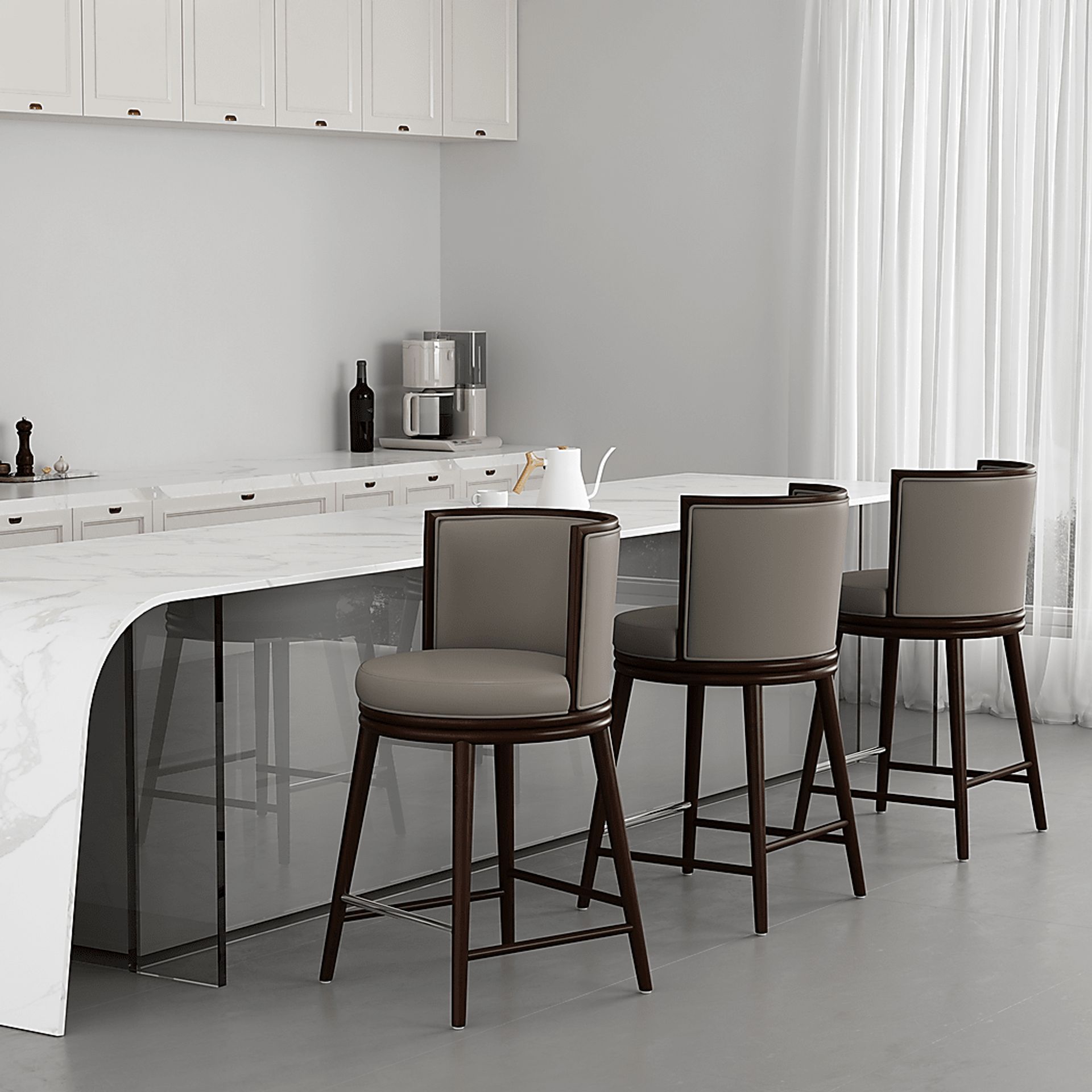 Alphadream II Taupe Counter Height Stool - Image 2