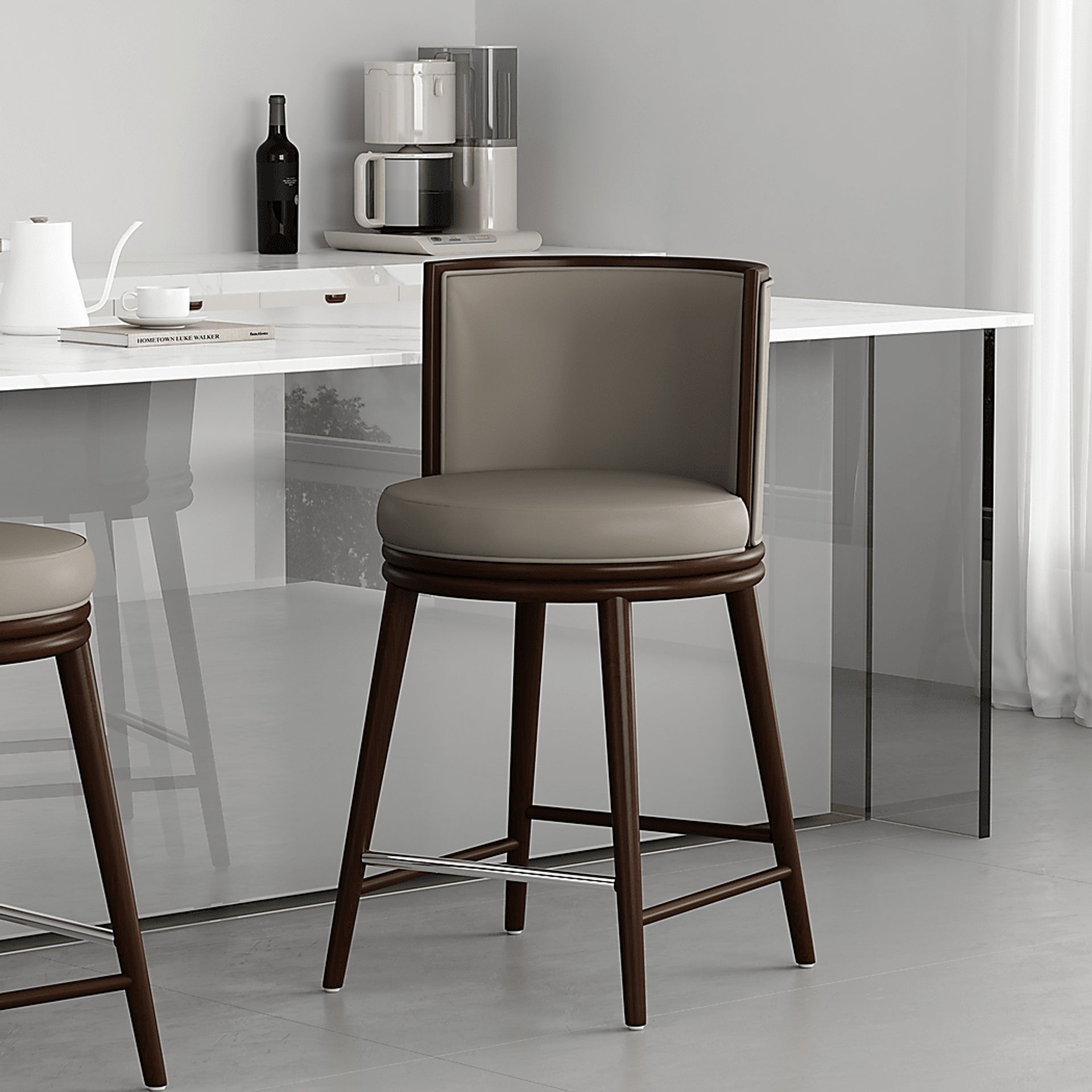 Alphadream II Taupe Counter Height Stool - Image 3