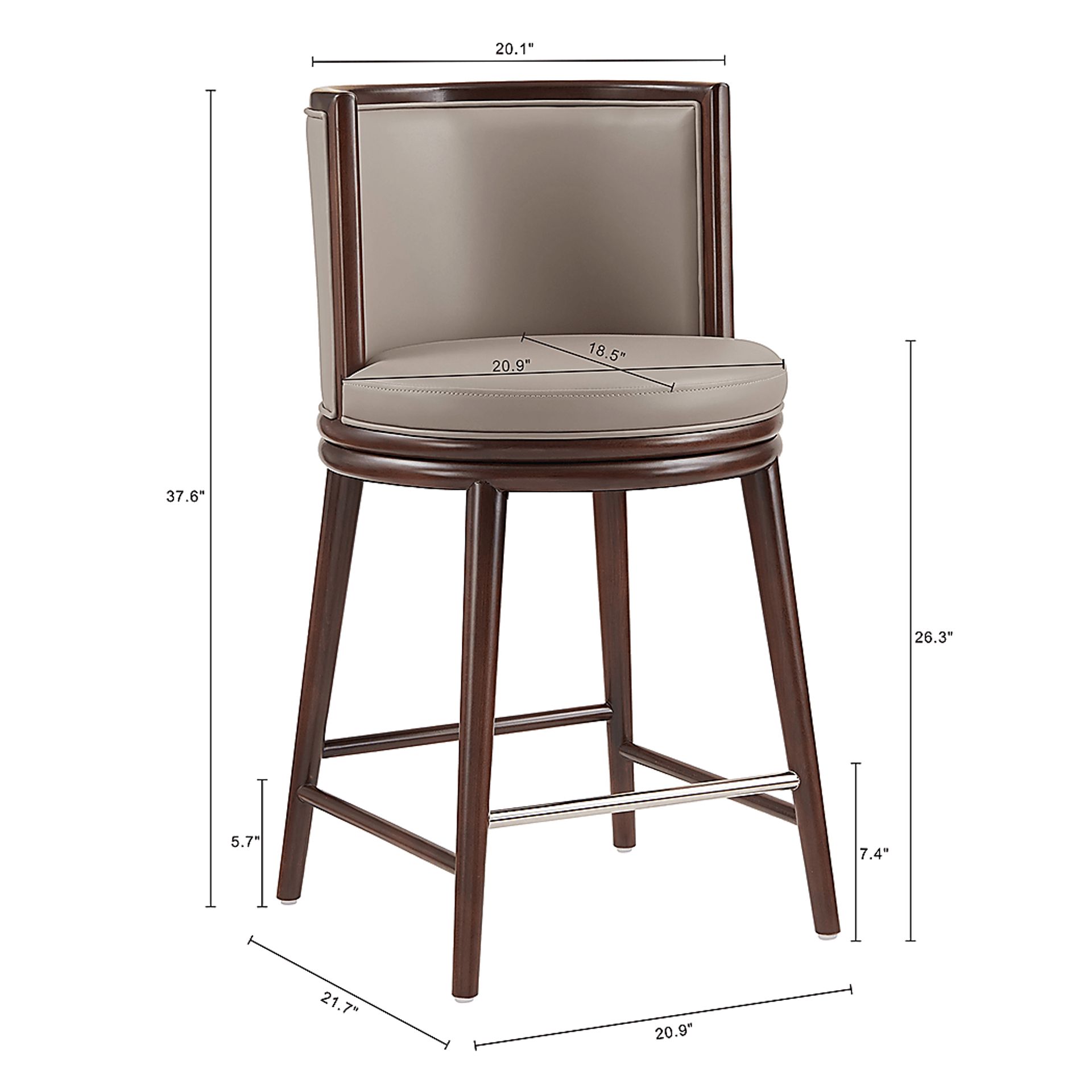 Alphadream II Taupe Counter Height Stool - Image 4