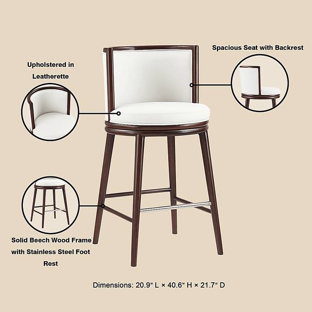 Alphadream II White Barstool - Thumbnail - Image 6