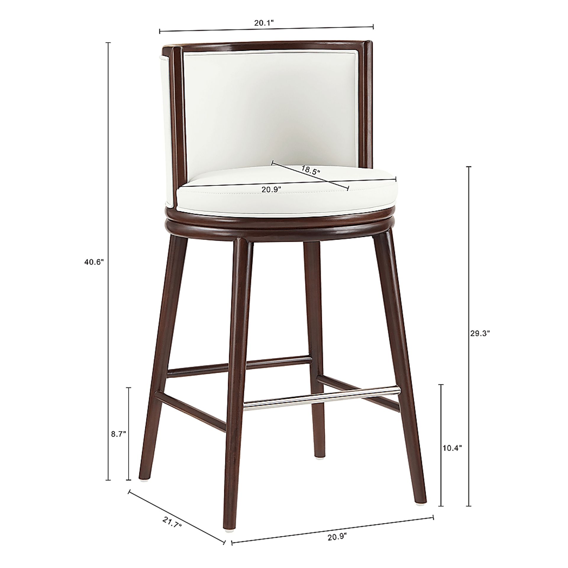 Alphadream II White Barstool - Image 9