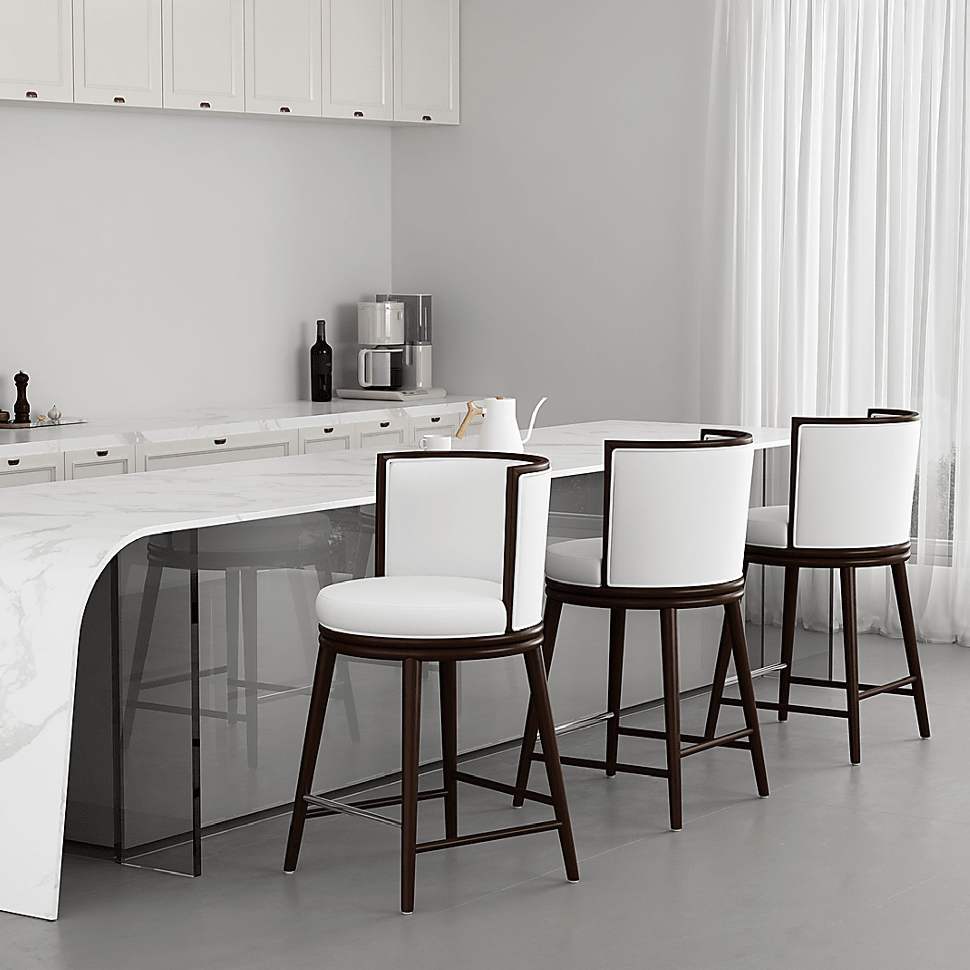 Alphadream II White Counter Height Stool - Image 2