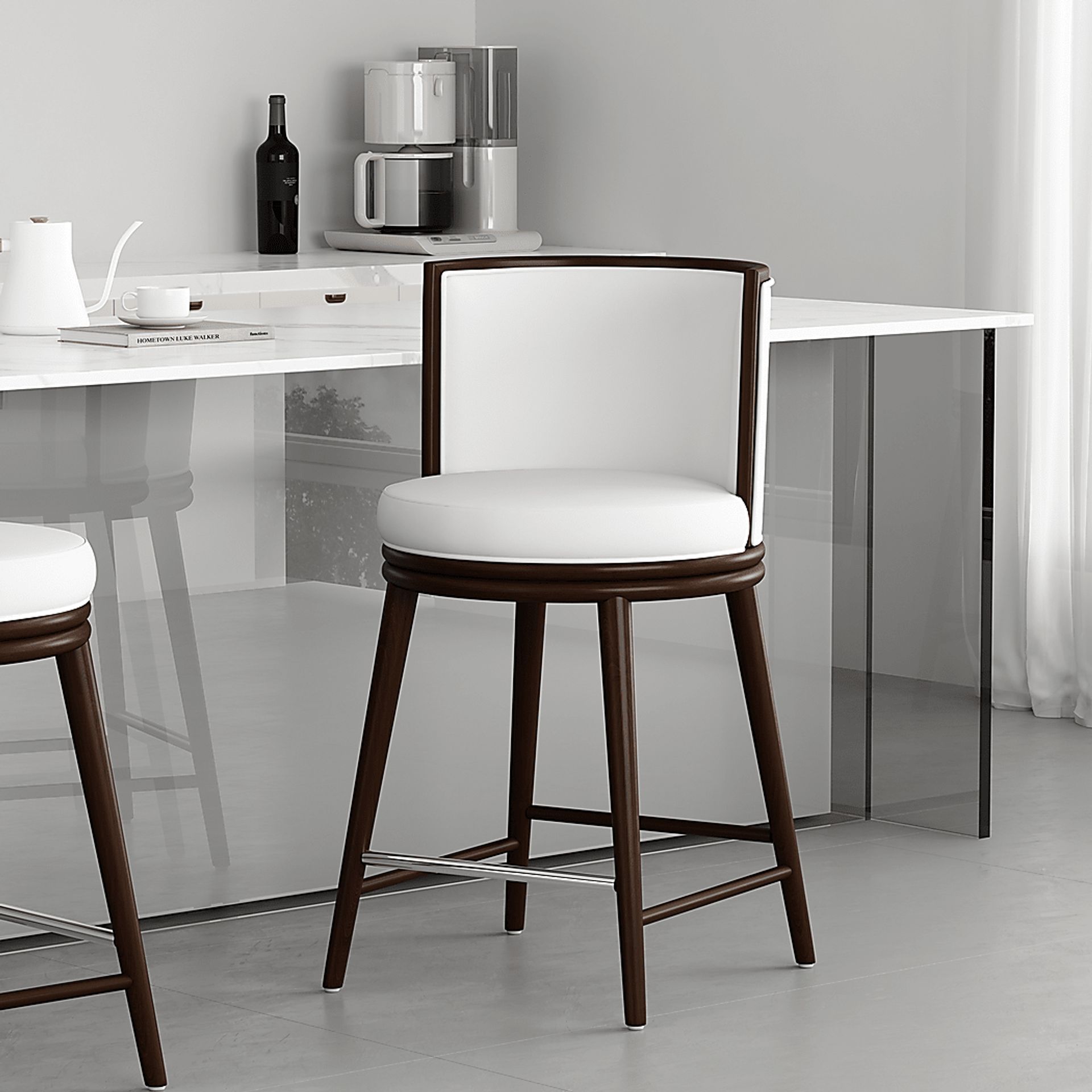 Alphadream II White Counter Height Stool - Image 3