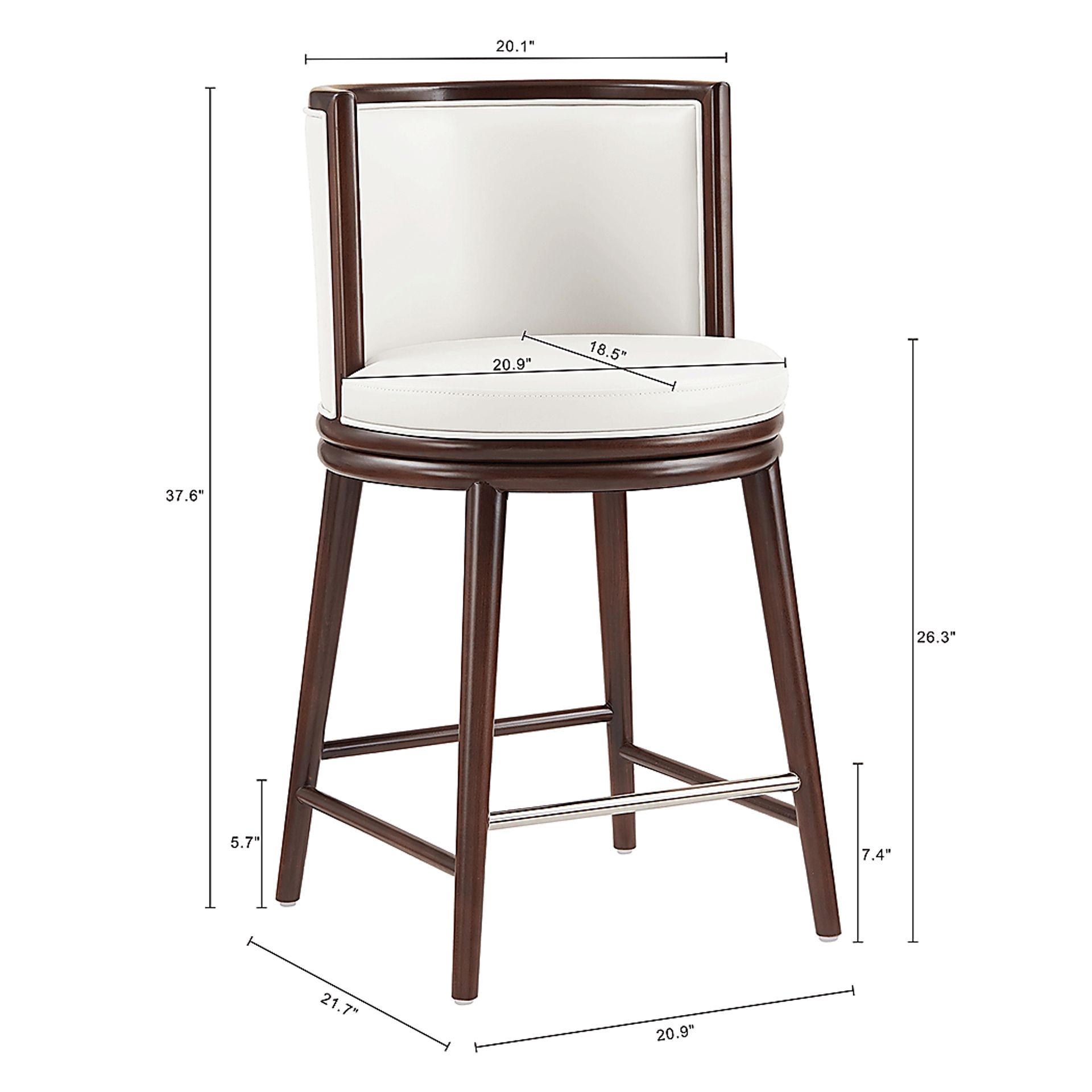 Alphadream II White Counter Height Stool - Image 10
