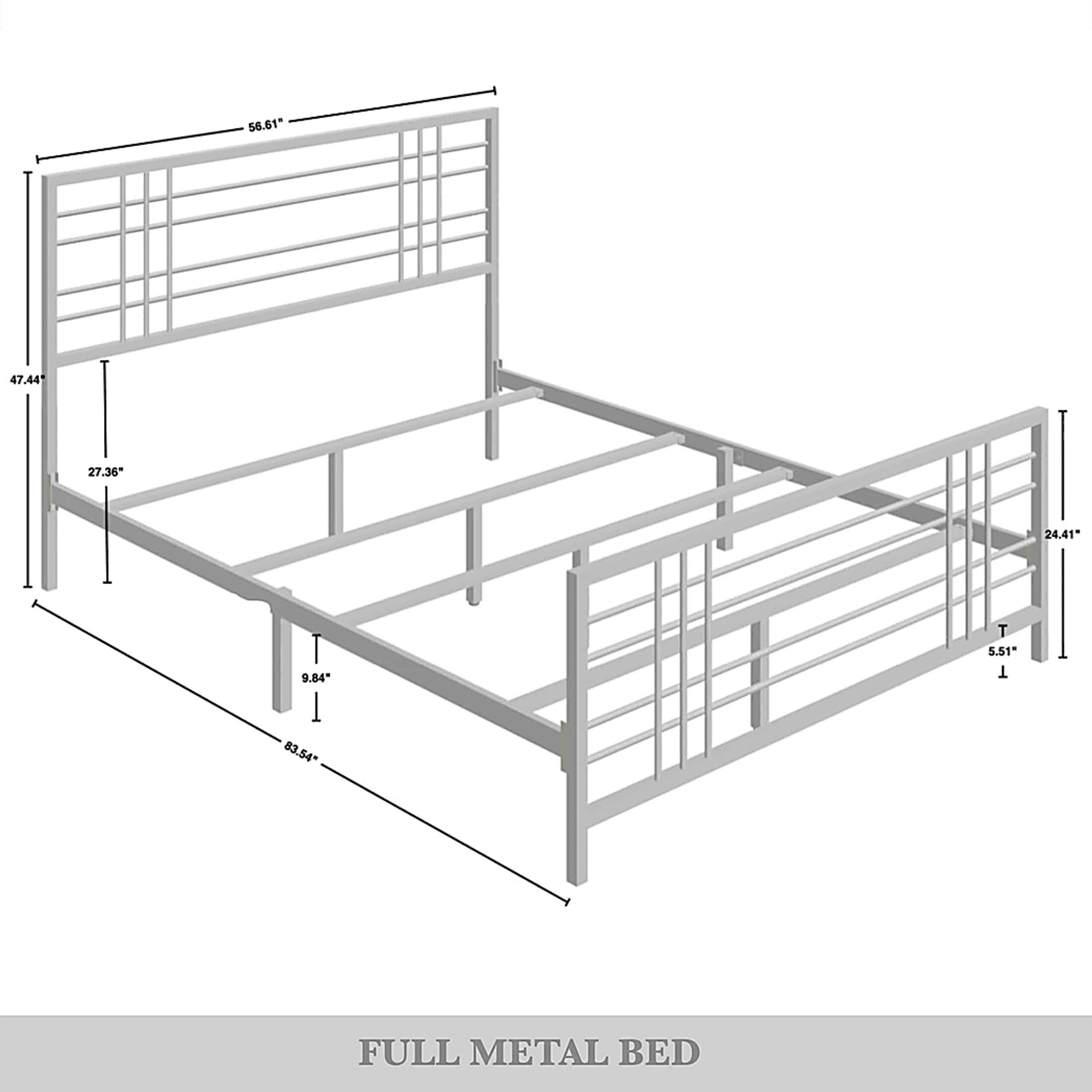 Alpires White Full Bed - Image 8