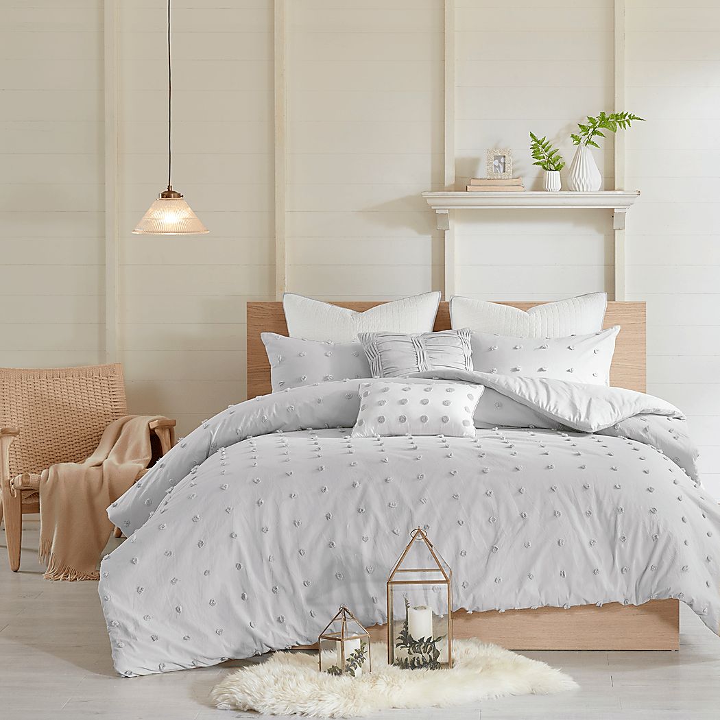 Alreem Gray 7 Pc Queen Duvet Cover Set