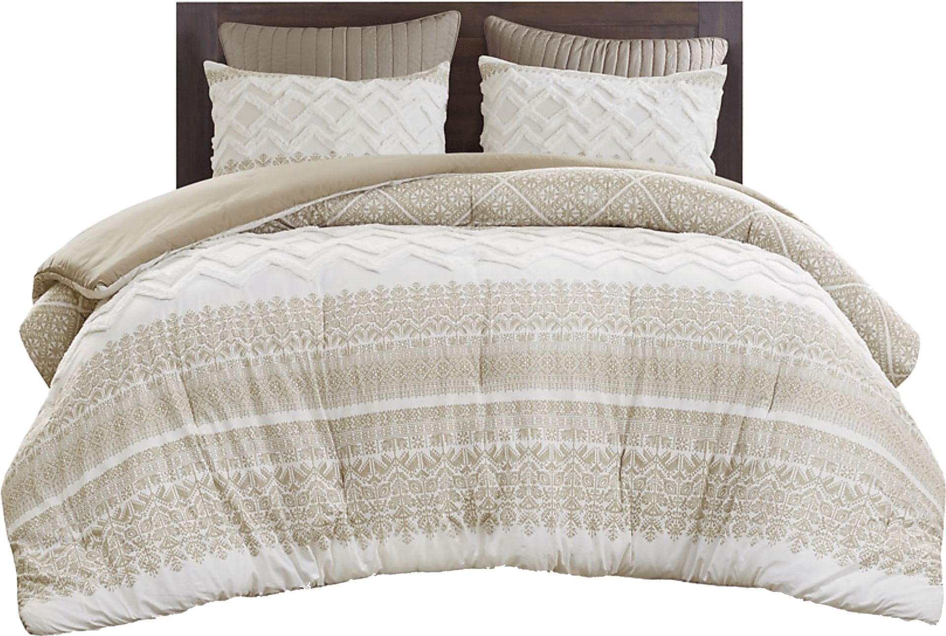 Alren Beige King/Cal 3 pc Comforter Set - Image 1