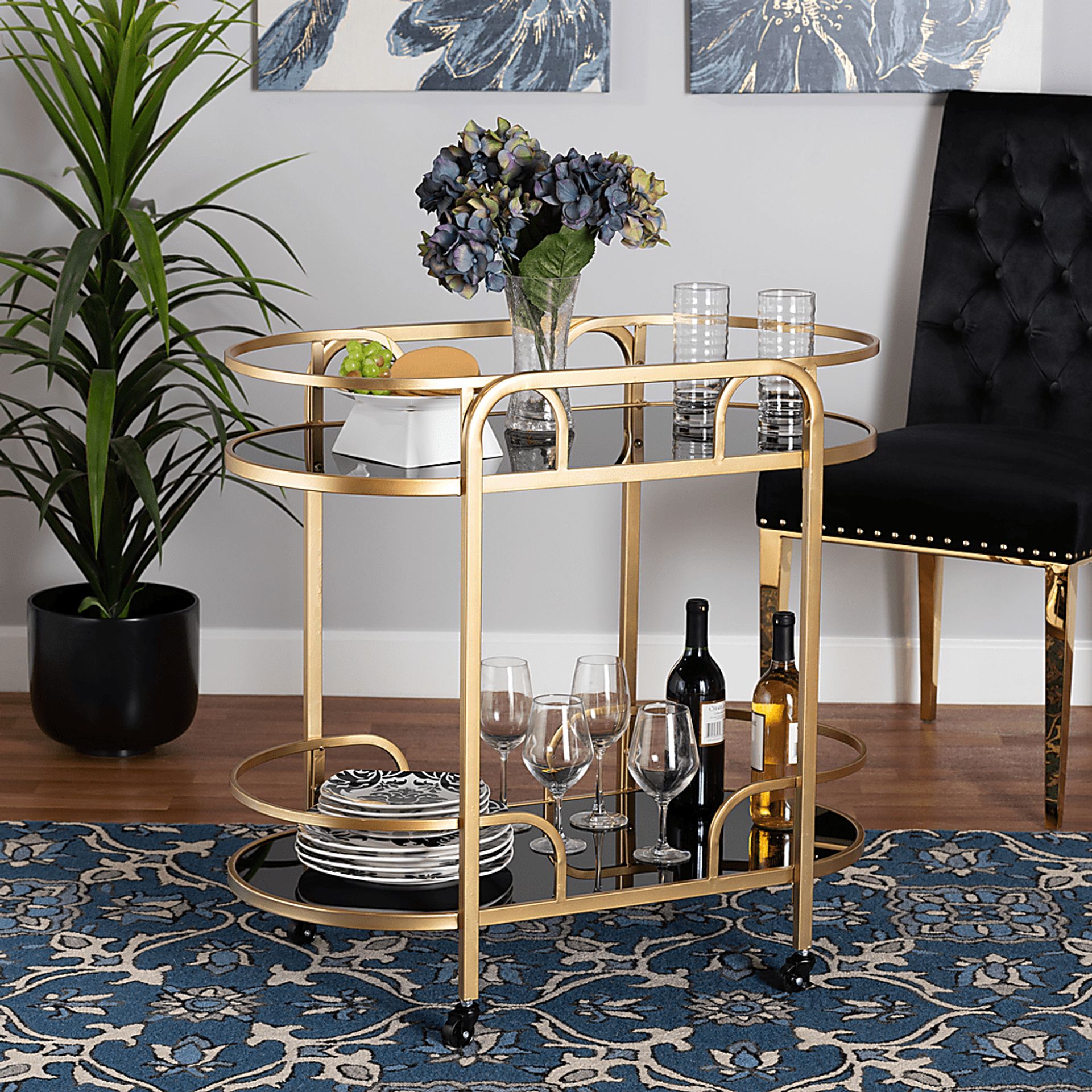 Alrose Gold Bar Cart - Image 3