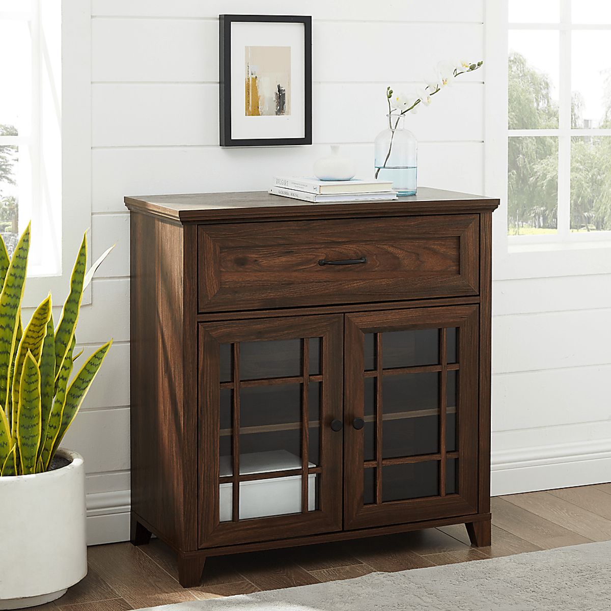Alsatia Brown Dark Wood Accent Cabinet | Rooms to Go