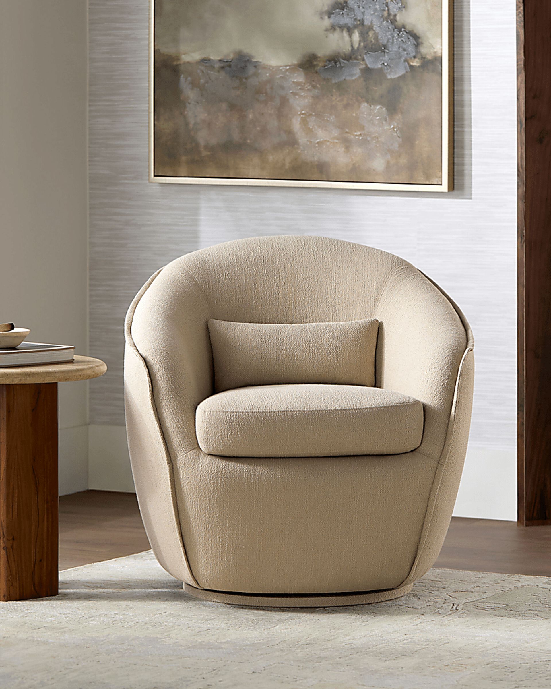 Alsoft Beige Swivel Accent Chair - Image 2