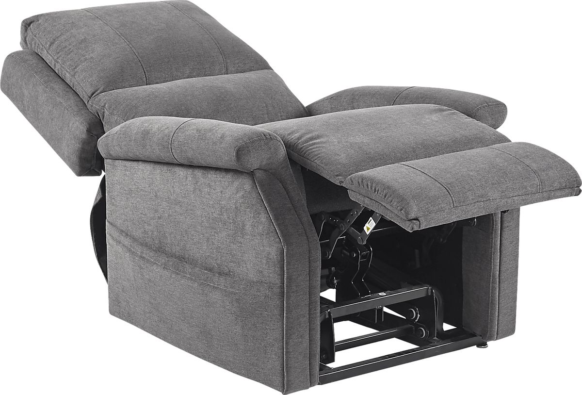 Alston Gray Polyester Fabric Power Recliner | Rooms to Go