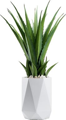 Altera Green 42 in. Artificial Succulent in White Planter