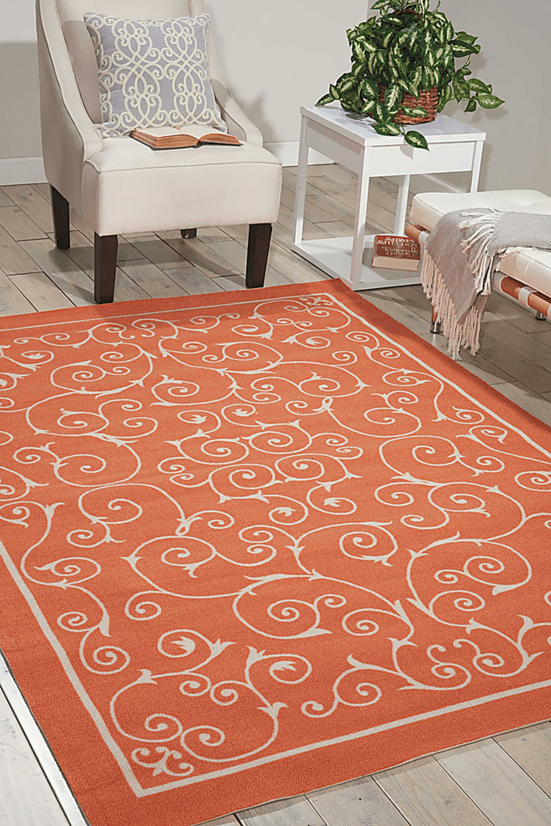 Althera Orange 5' x 8' Indoor/Outdoor Rug - Image 5