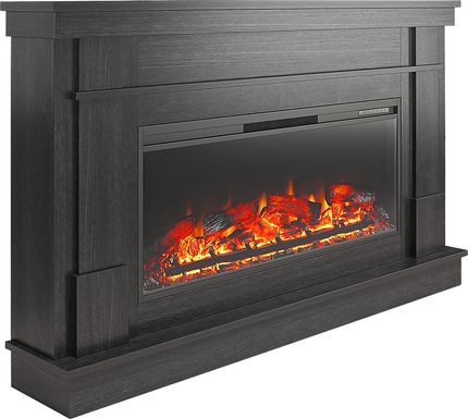 Altilde Dark Gray 64 in. Console with Electric Fireplace