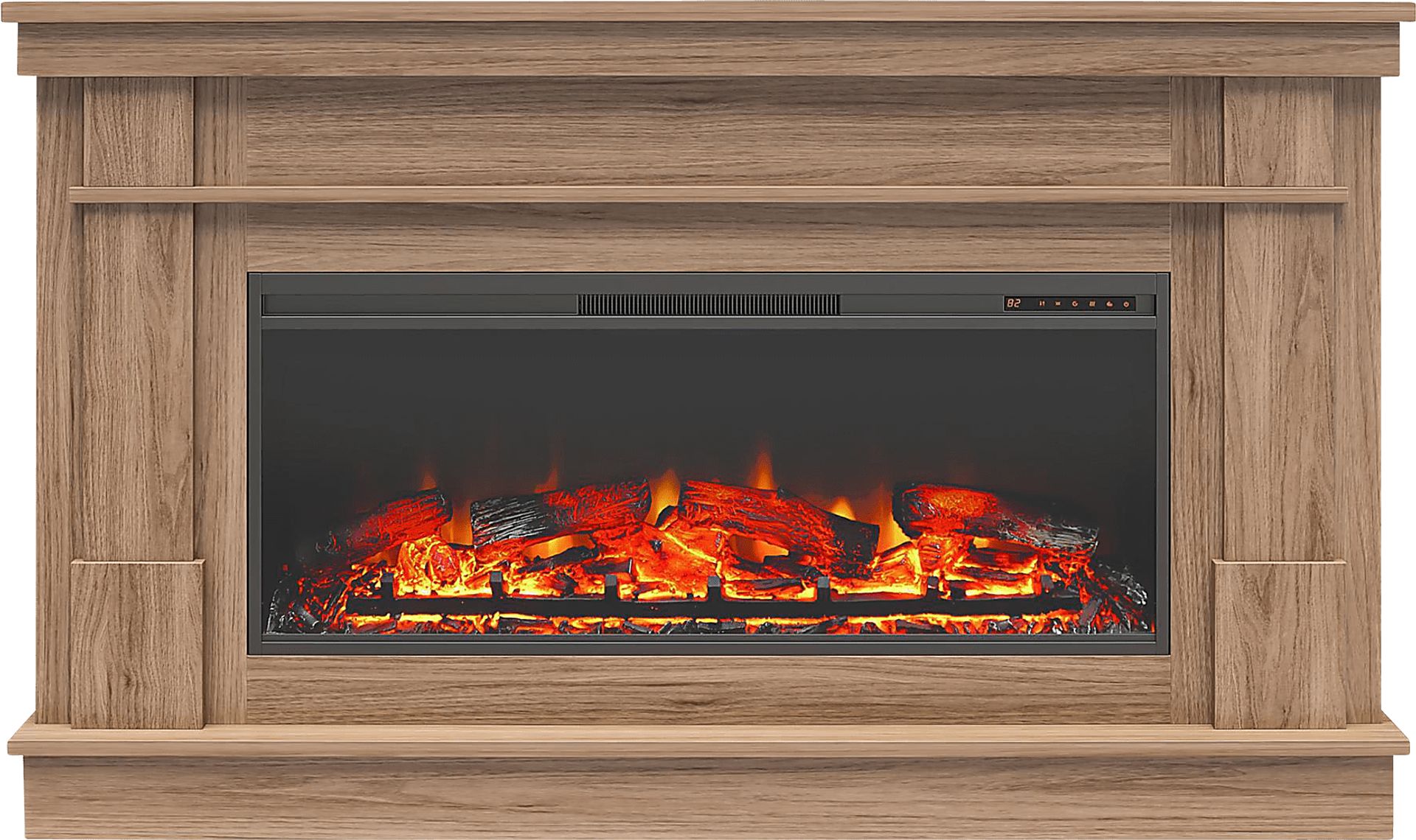 Altilde Walnut 64 in. Console with Electric Fireplace - Image 6