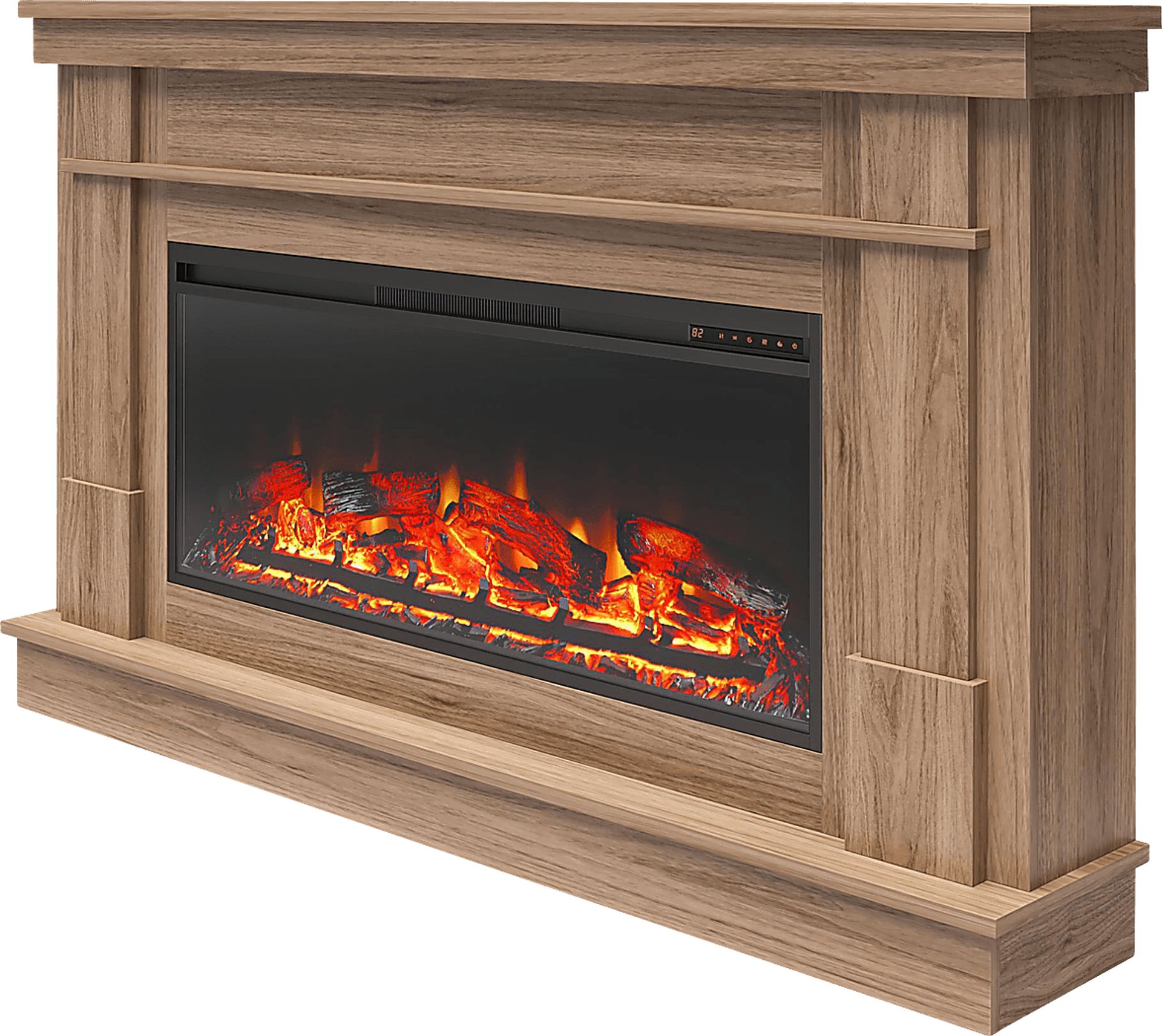 Altilde Walnut 64 in. Console with Electric Fireplace - Image 7