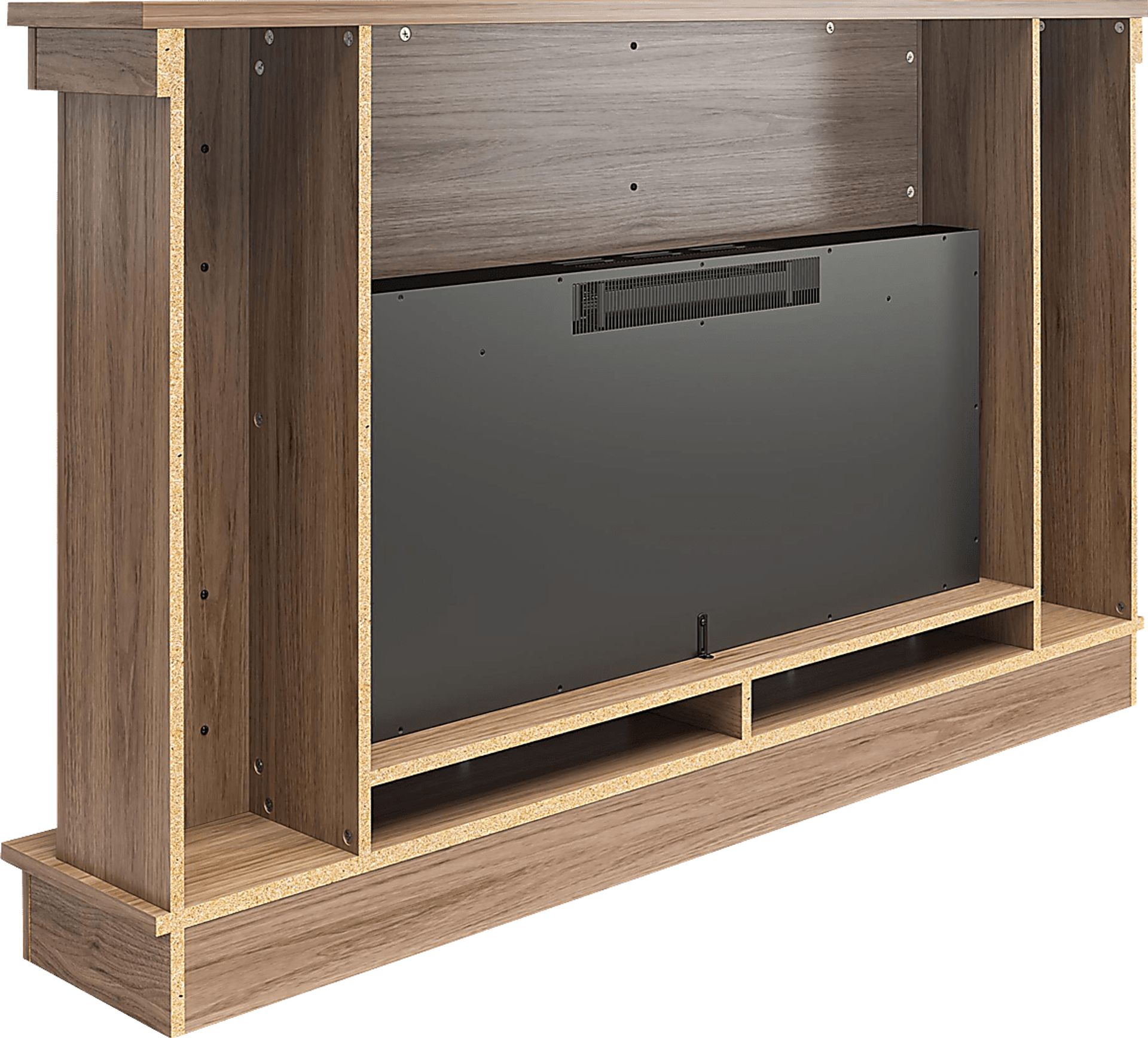 Altilde Walnut 64 in. Console with Electric Fireplace - Image 8